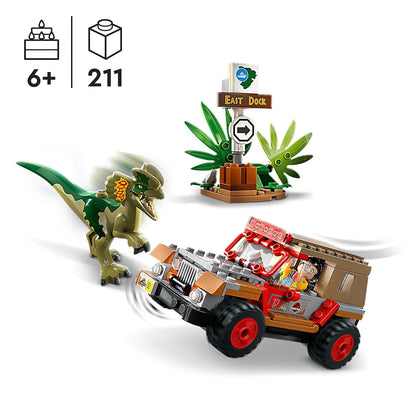 LEGO Jurassic Park Dilophosaurus Ambush 76958 Building Toy Set (211 Pieces)