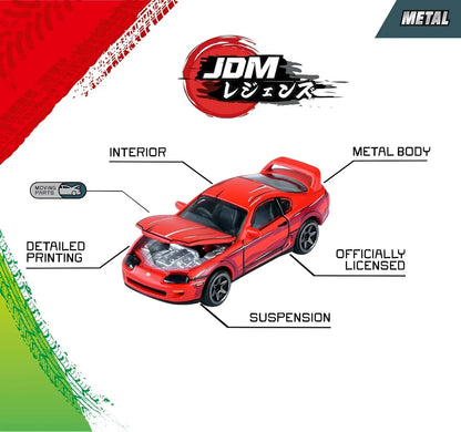 Majorette JDM Legends Die-Cast Car Set (5 Cars) | Japanese Performance Models | Metal Body | 3+ Years