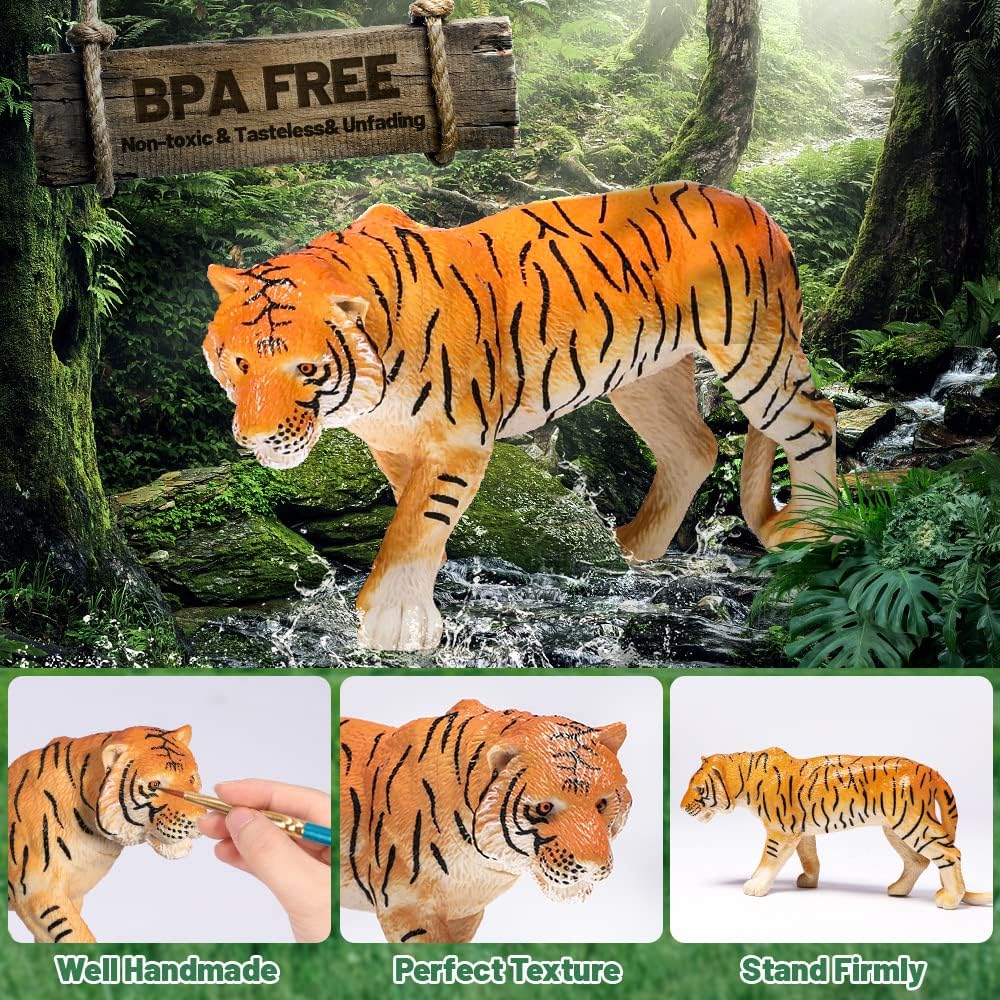 FRUSE Safari Animal Figures Toys with 12 PCS Zoo Animals for Toddlers 3-5 | Wild Zoo Animal Figurines, Realistic African Jungle Playset, Tiger, Lion, Storage Box, Toddler Learning Toys, Gifts for Kids