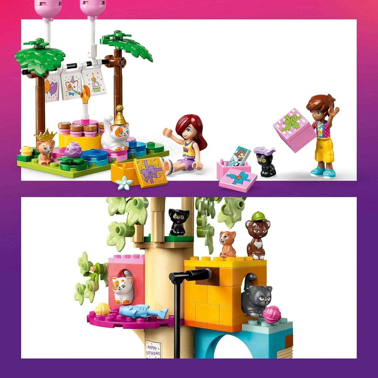 LEGO 42666 Friends Cat Birthday Party & Tree House Building Kit Toy Building Blocks Toys for 6+ Gift for Boys and Girls