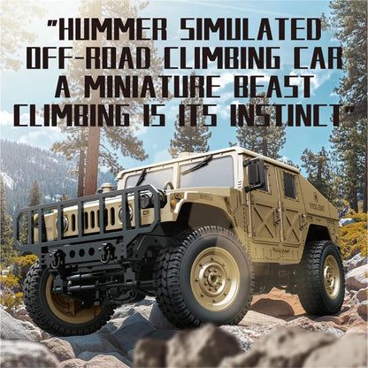 RC 4WD Military Climbing Truck 1:12 Scale | 2.4GHz Remote Control Off-Road Crawler with LED Lights, Independent Suspension & RTR Design