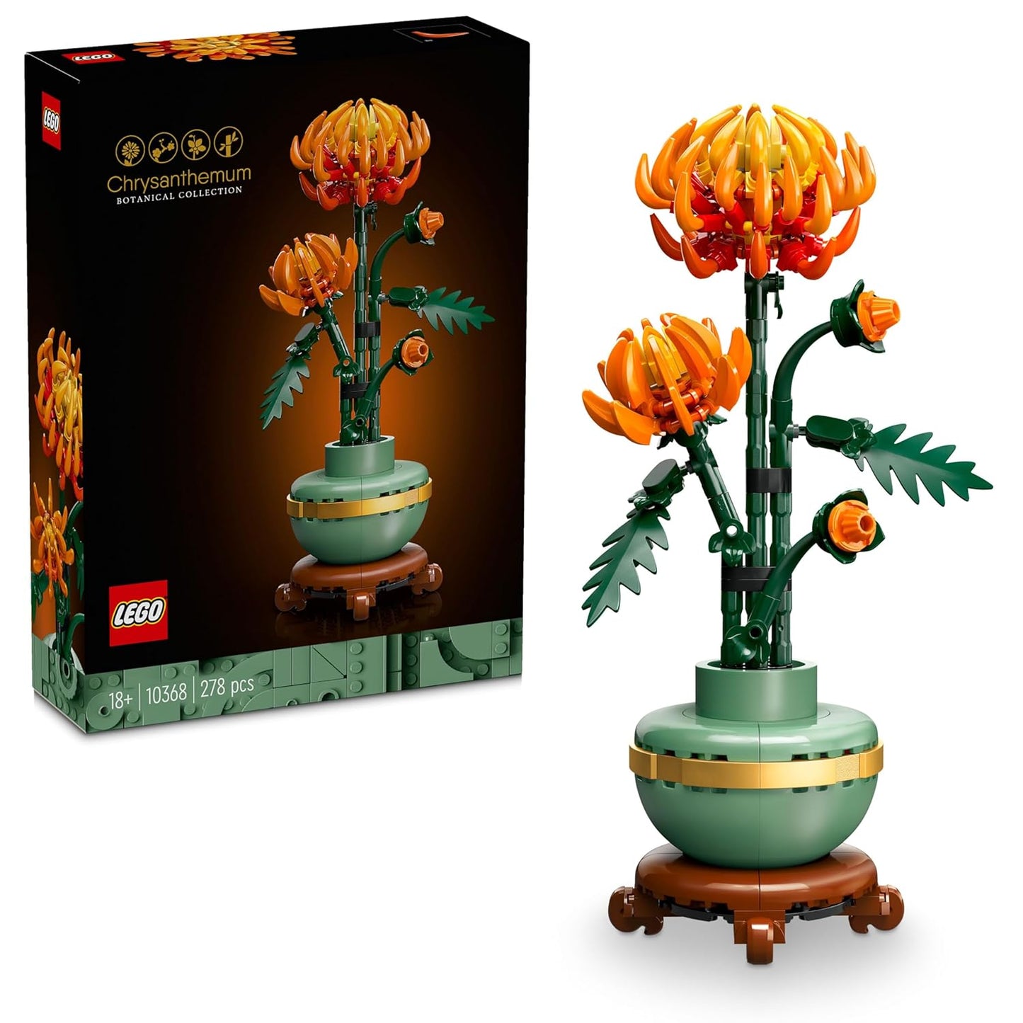 LEGO Icons Chrysanthemum Flower Decor Building Set 10368 (278 Pieces)