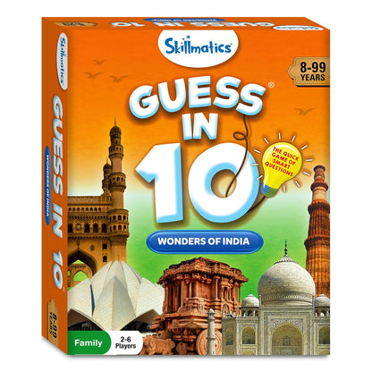 Skillmatics Card Game - Guess in 10 Wonders of India, Perfect for Boys, Girls, Kids, and Families Who Love, Educational Games, Board Games, Gifts for Ages 8, 9, 10 and Up