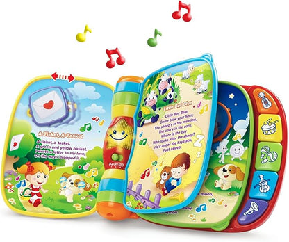 VTech Musical Rhymes Book | Interactive Nursery Rhyme Learning Book with Lights, Songs, Melodies & Instrument Buttons | Red