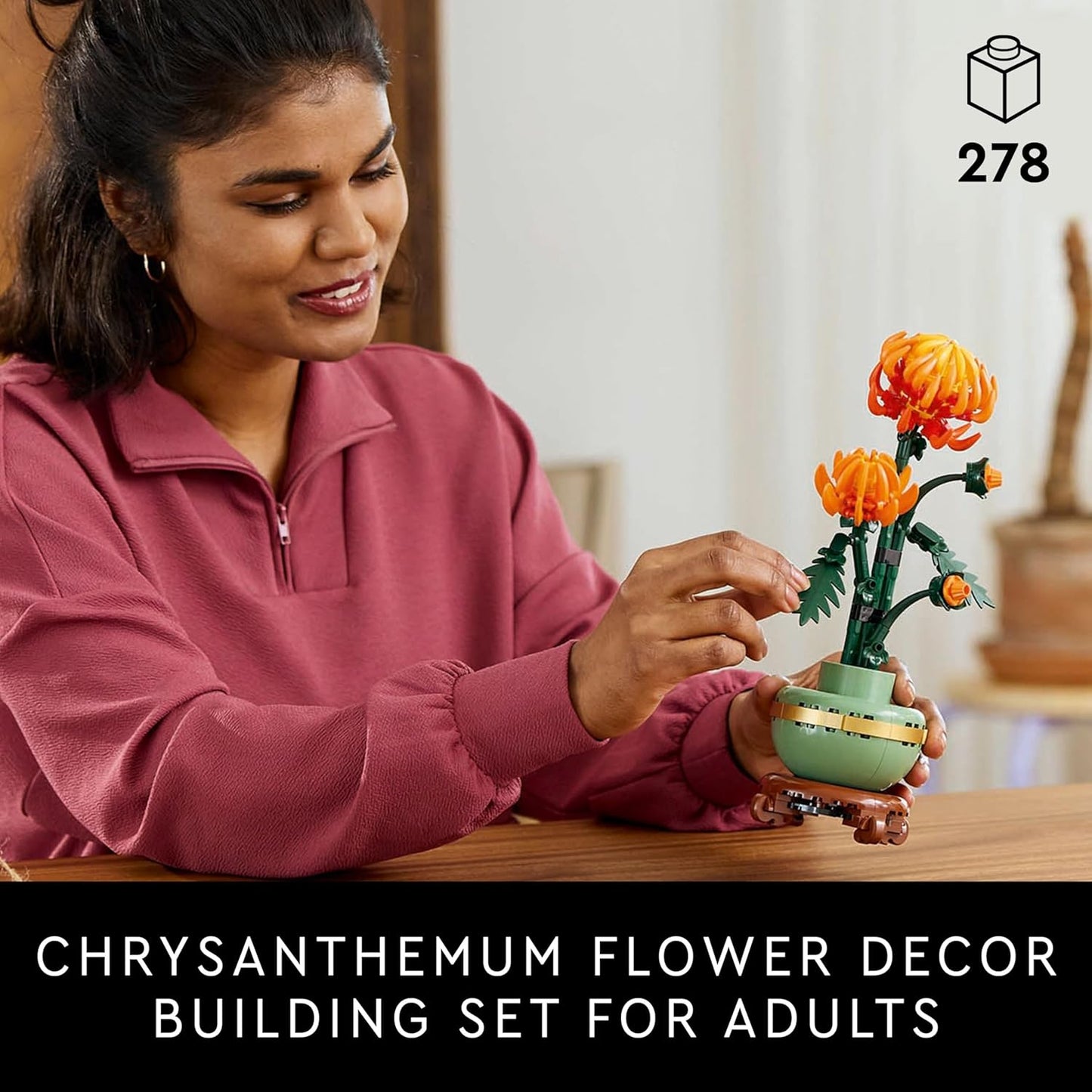 LEGO Icons Chrysanthemum Flower Decor Building Set 10368 (278 Pieces)