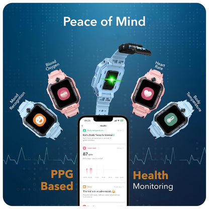 imoo Kids Watch Phone Z7 [4G Cellular + GPS + Health], 4G Smartwatch, HD Video & Voice Call, GPS Enabled with 14 Days Historical Track, Kids Emotion( Blue )