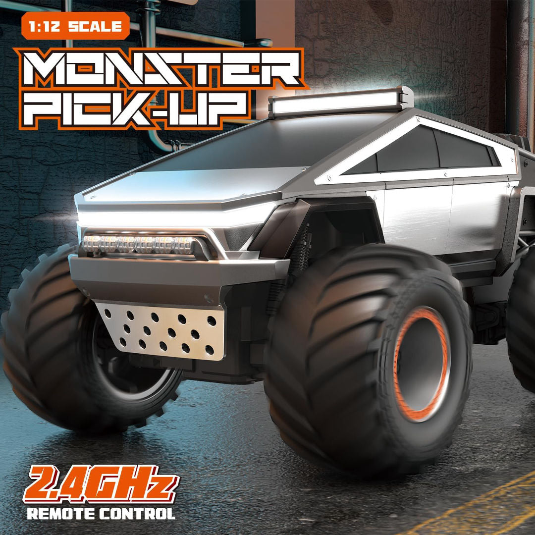 JRC 1:14 Q202 Alloy Cyberpunk RC Pickup – Off-Road Remote Control Car | LED Glowing Dynamics | Big Foot Monster Truck