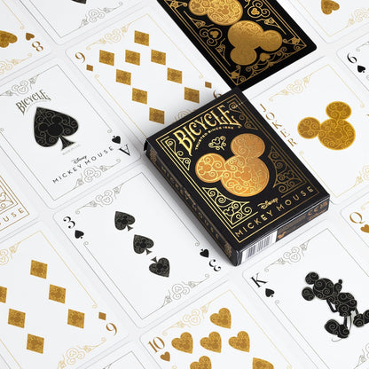 Bicycle Disney Mickey Mouse Black & Gold Playing Cards – Metalluxe Foil Deck