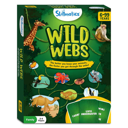 Skillmatics Board Game - Wild Webs, Animal Learning Game, Gifts, Family Friendly Games for Ages 6 and Up,for kids