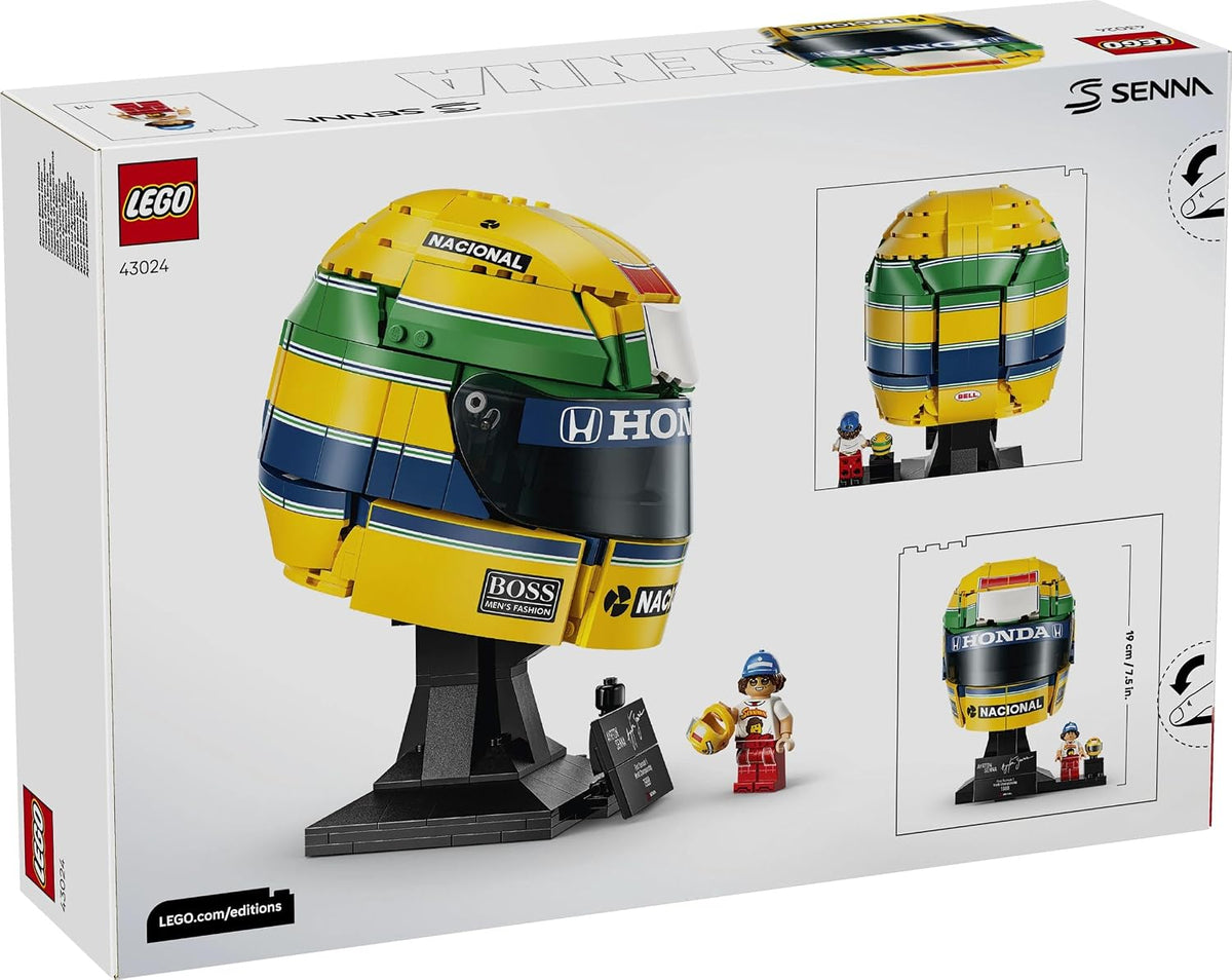 LEGO® Editions Ayrton Senna Helmet 43024 – F1® Racing Helmet Model Building Set | 931-Piece Collectible Display Model