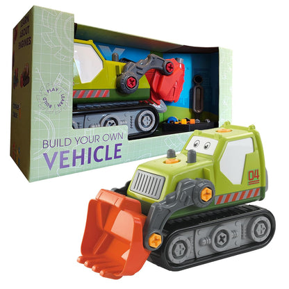 ThinkerPlace 2-in-1 Electric Detachable Bulldozer | Motorized Construction Vehicle Toy with Interchangeable Parts | DIY Assembly Engineering Set for Kids