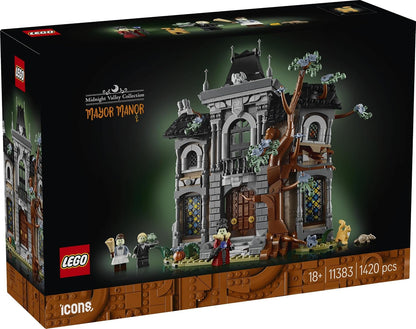 LEGO® Icons Mayor Manor 11383 – Eerie Mansion Decor | 1,420-Piece Model House Building Kit for Adults