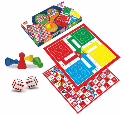 Ankit Toys 2-in-1 Ludo & Snakes & Ladders Deluxe Game – 46×46 cm Board for Kids & Adults