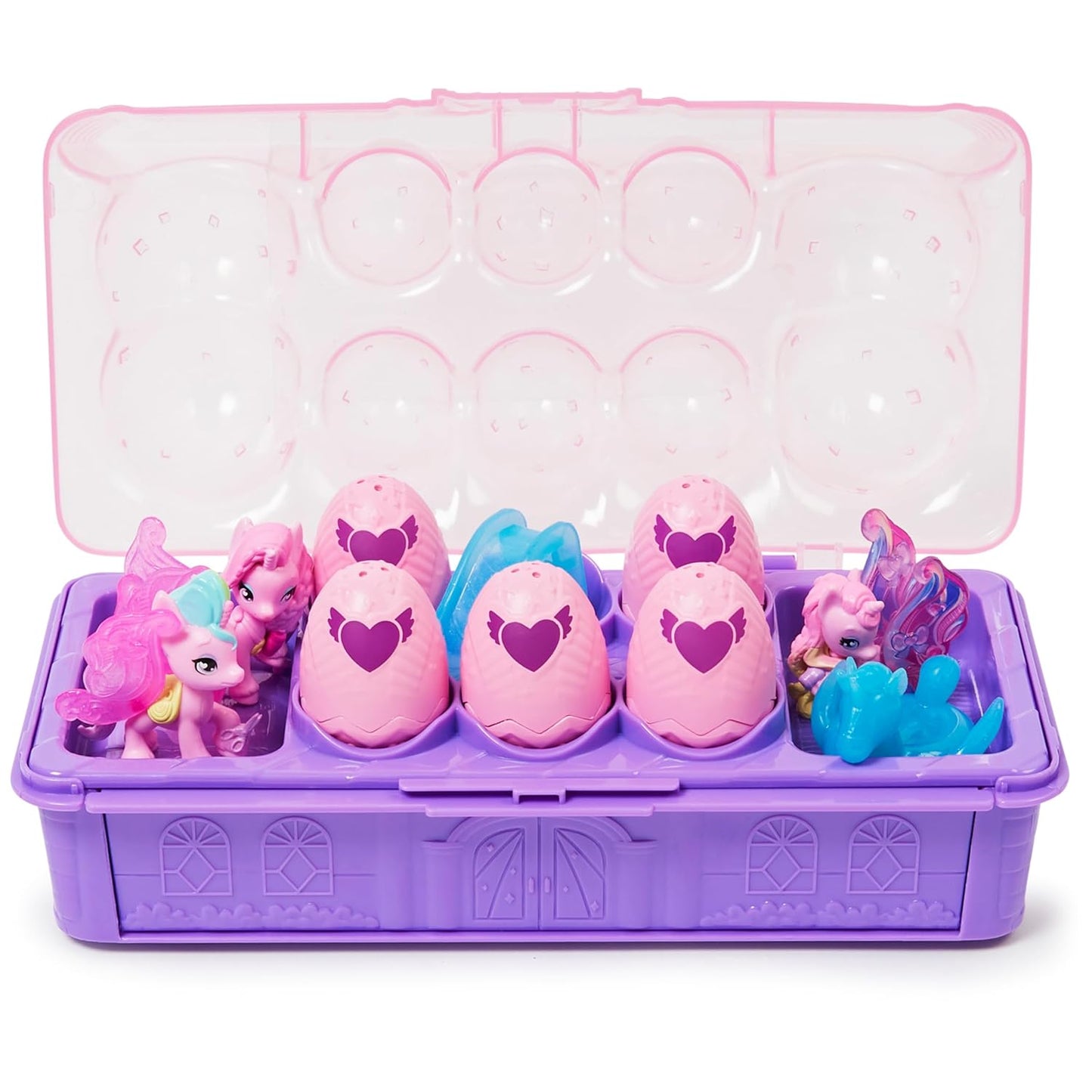 Hatchimals CollEGGtibles, Cat Family Carton with Surprise Playset, 10 Characters and 2 Accessories, Kids Toys for Girls Ages 5 and up