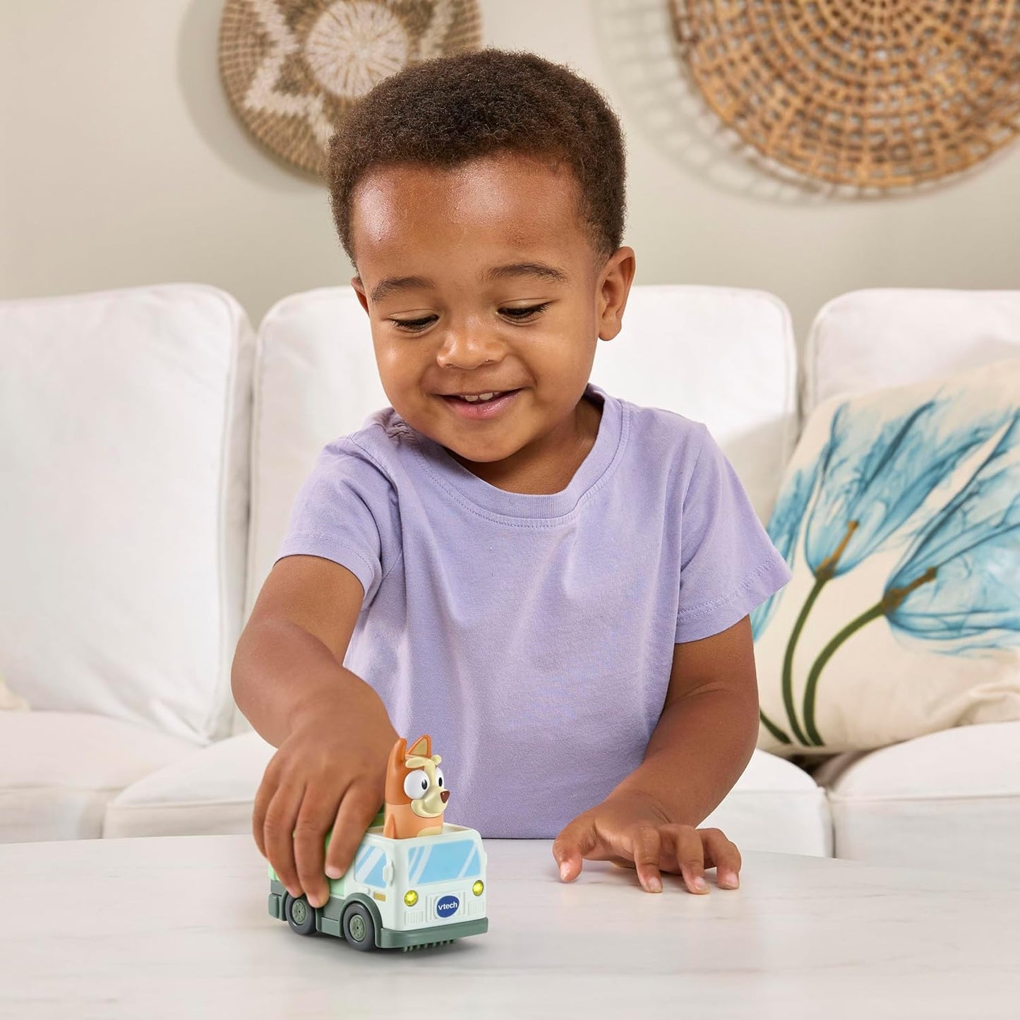 VTech Bluey Bingo Garbage Truck | Interactive Push-Along Vehicle Toy with Bingo Figure, Sounds, Phrases & Pretend Play for Toddlers