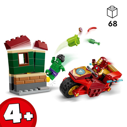 LEGO Marvel 76287 Iron Man with Bike and The Hulk Playset Building Blocks Toys (68 Pieces)