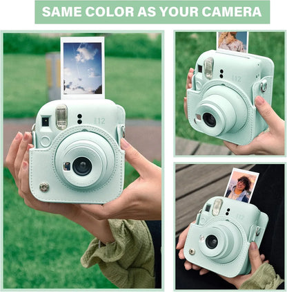 Pop & Snap in Style – Mini 12 Camera Case with Strap (Perfect Fit for Instax Mini 12) - Mint Green - Jaiman Toys