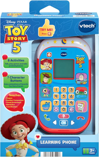 VTech Disney & Pixar Toy Story 5 Learning Phone | Interactive Educational Toy Phone with Lights, Sounds, Games & Character Voices for Kids