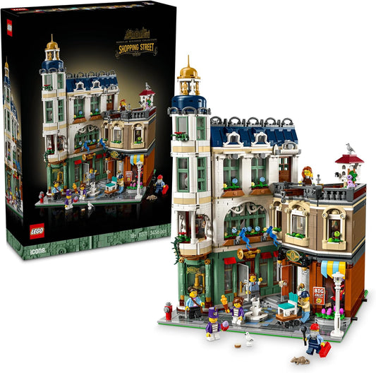 LEGO 11371 Icons Shopping Street DIY Model Building Kit - Collectible Building Set for Adults