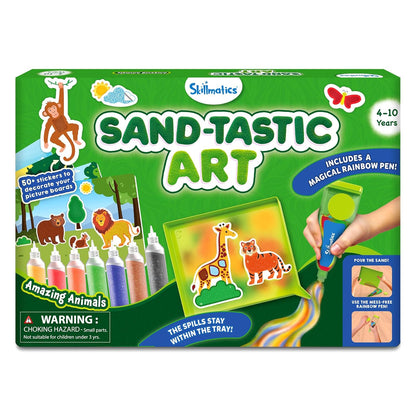 Skillmatics Art & Craft Activity - Sand-Tastic Art Animals, Sand Art for Kids, Craft Kits & Supplies, DIY Creative Activity, Gifts for Girls & Boys Ages 4, 5, 6, 7, 8, 9, 10