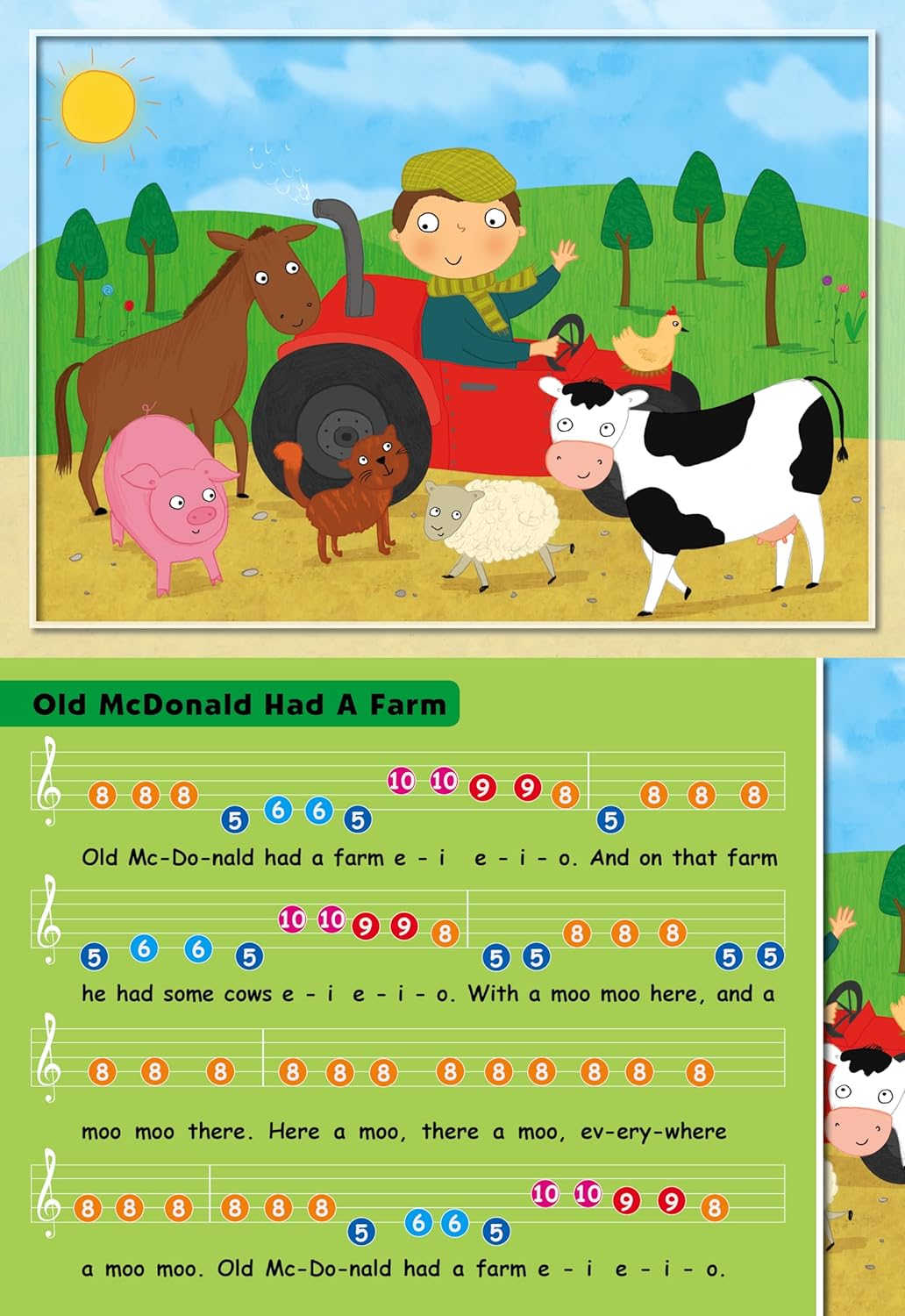 Old MacDonald and Other Play Along Songs | Musical Sound Book with Electronic Keyboard for Kids