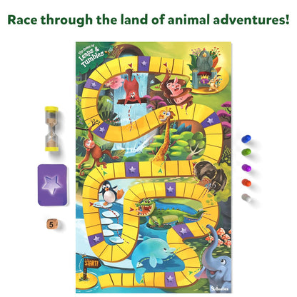 Skillmatics Board Game - Leaps & Tumbles, Classic Game with a Twist for Kids, Preschoolers, Toddlers, Gifts for Girls & Boys Ages 3, 4, 5, 6, 7