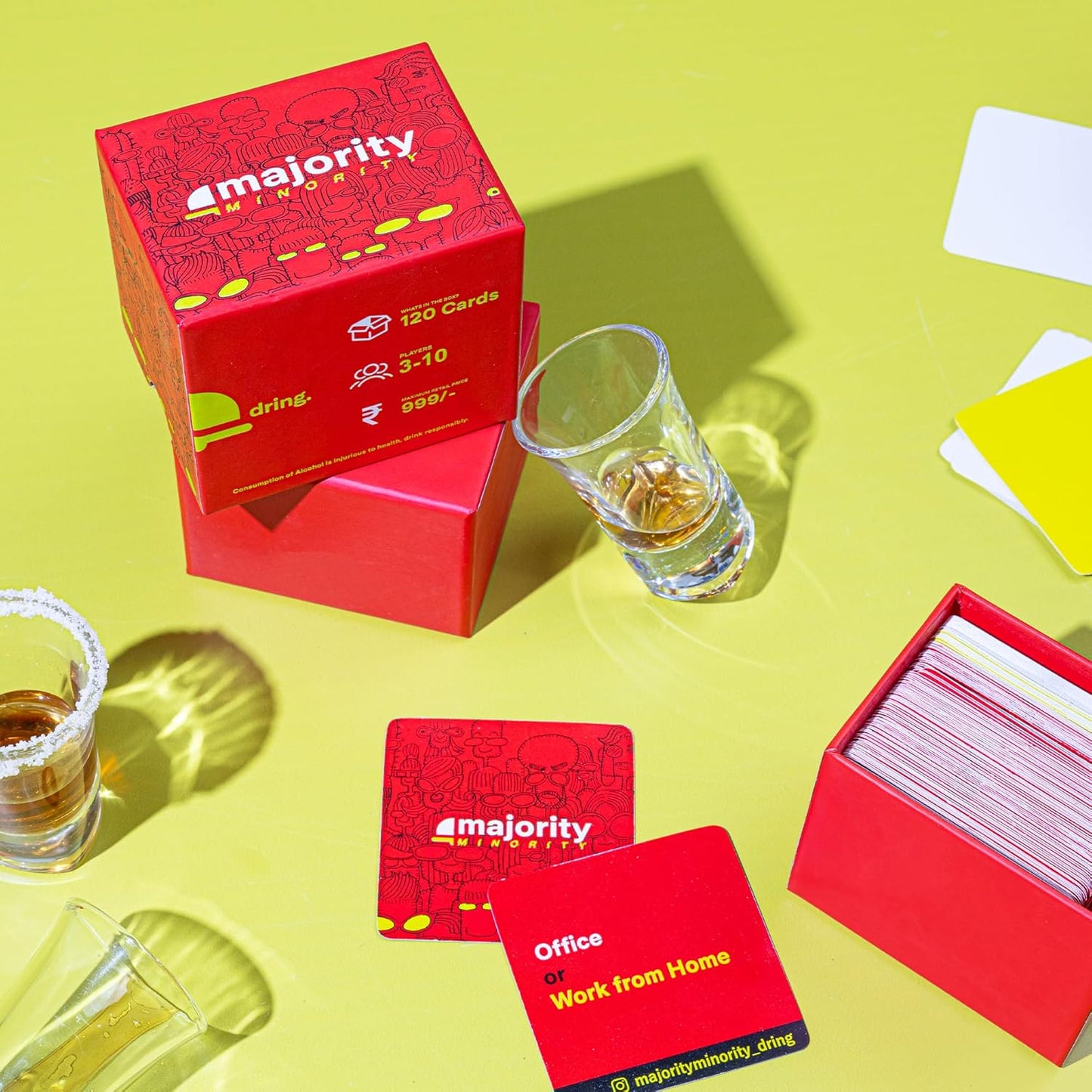 Dring Majority Minority Card Game: The Ultimate Icebreaker Game for Adults | 120 Cards of Fun for 3-10 Players!"