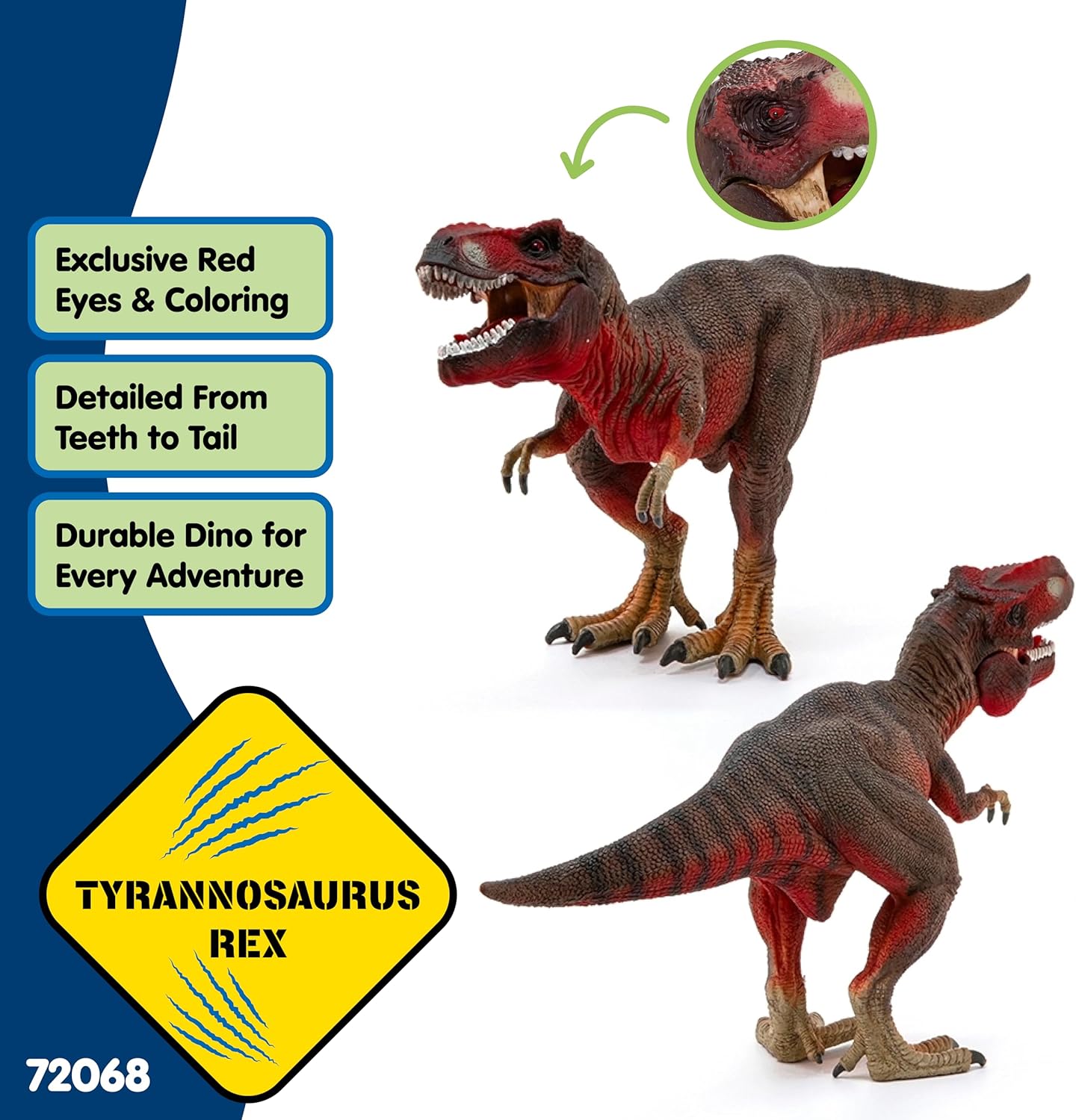 Schleich Dinosaurs - Red Tyrannosaurus Rex Dino Figurine - Kids 4+ | 72068 | Dinosaur Figurine, Realistic Animal Toys, Dino Figure for Boys and Girls, Screen-Free Imaginative Pretend Play