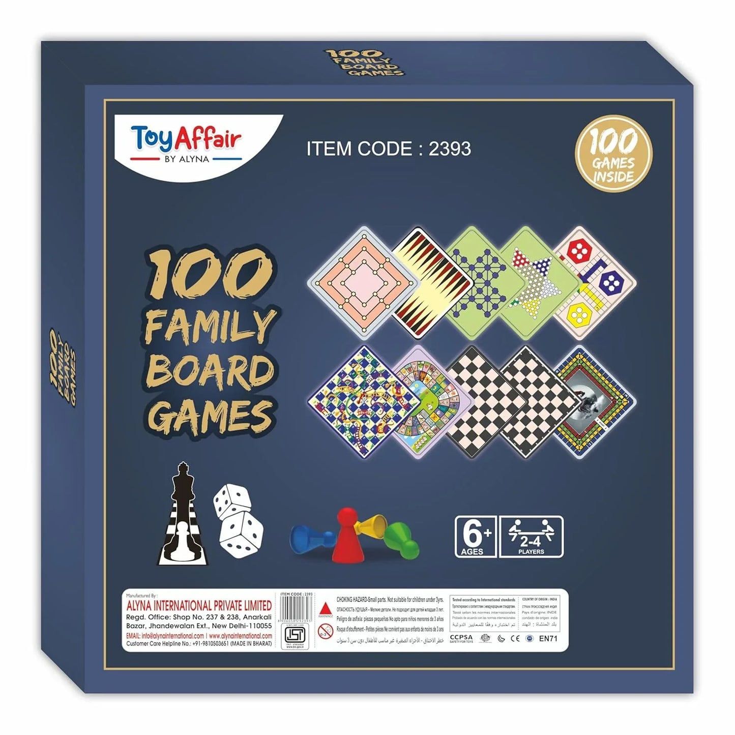 Toyaffair 100-in-1 Board Game Set – Ludo, Snakes & Ladders, Chess, Checkers & Brain Teasers for Kids & Adults