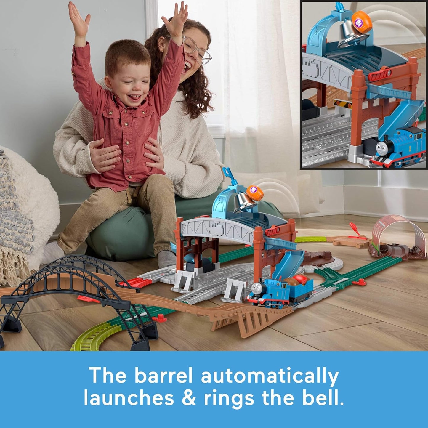 Fisher-Price Thomas & Friends Load & Launch Barrel Delivery Train Set – Motorized Thomas Track Playset