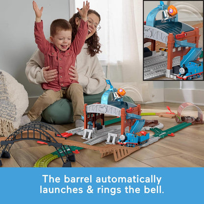 Fisher-Price Thomas & Friends Load & Launch Barrel Delivery Train Set – Motorized Thomas Track Playset