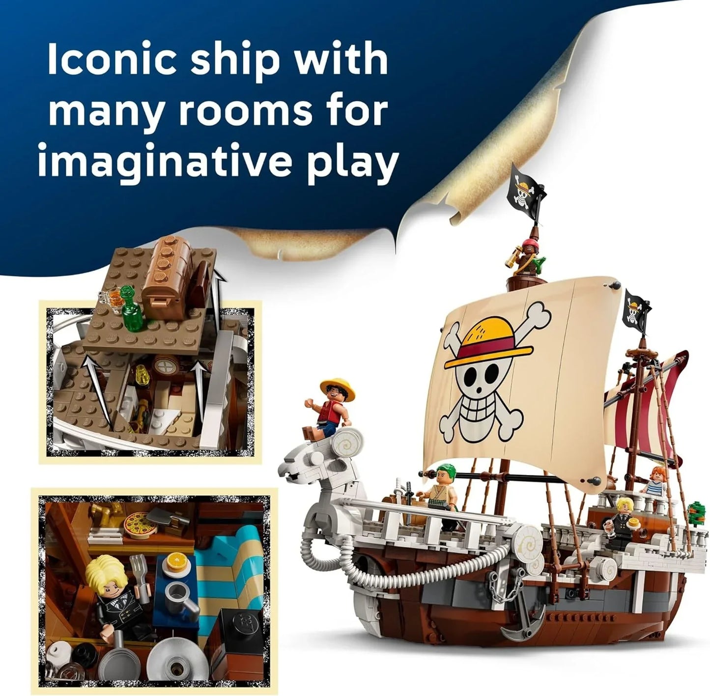 LEGO 75639 One Piece The Going Merry Pirate Ship  1376 Piece Netflix Series Set