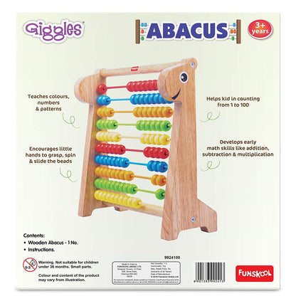 Giggles - Abacus, Multicolour Wooden Educational Toy, Early Math Skills, 3 Years &amp; Above, Preschool Toys (1 pieces)