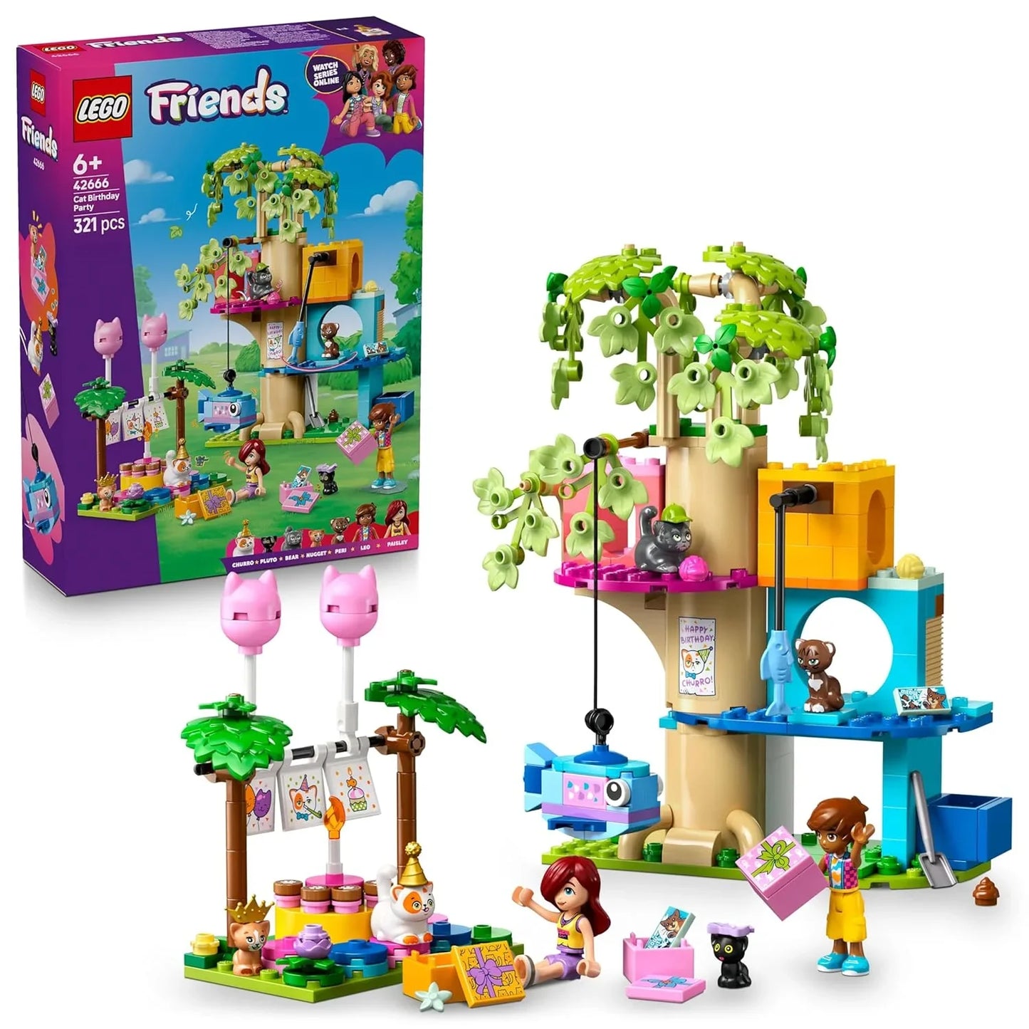 LEGO Friends Cat Birthday Party & Tree House Building Kit Toy 42666 Building Blocks Toys for 6+ Gift for Boys and Girls - Jaiman Toys