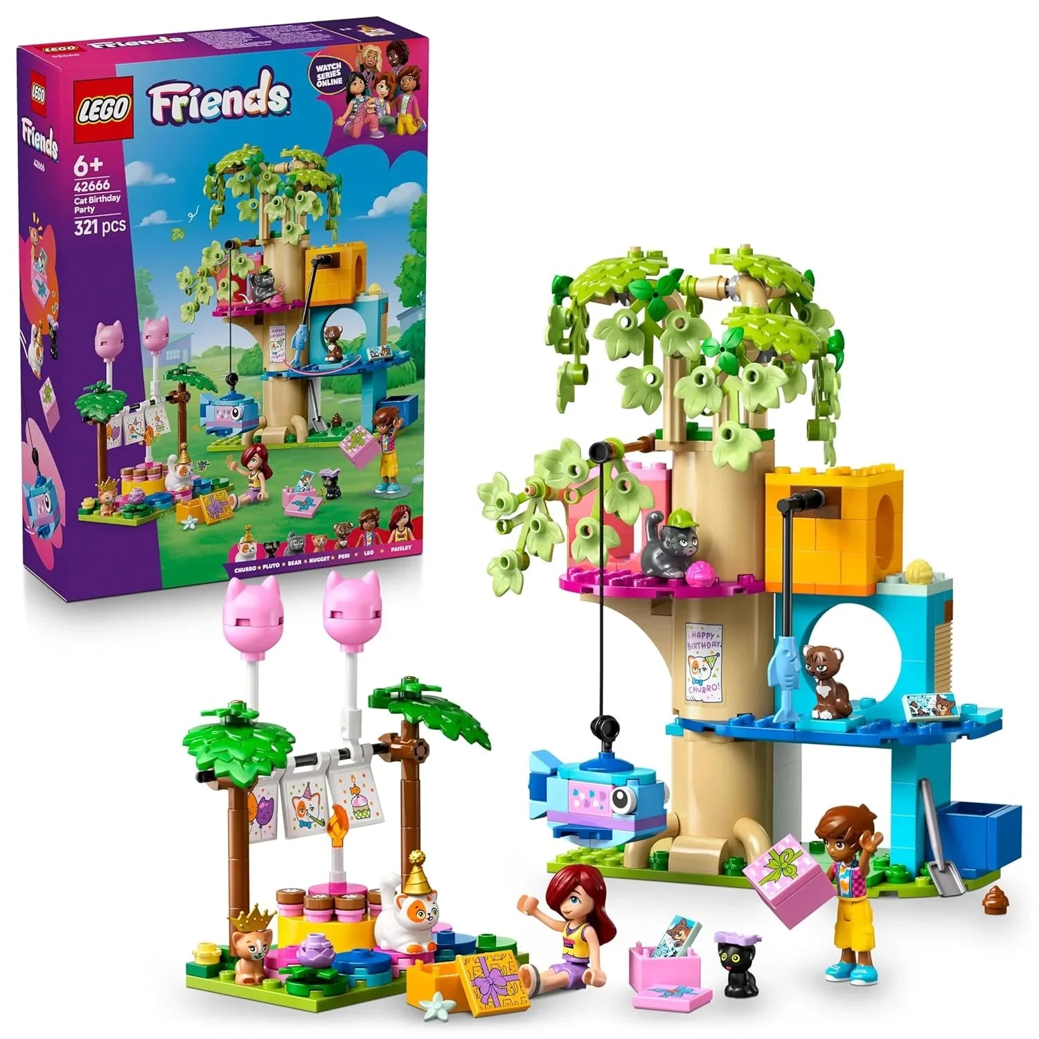 LEGO Friends Cat Birthday Party & Tree House Building Kit Toy 42666 Building Blocks Toys for 6+ Gift for Boys and Girls - Jaiman Toys