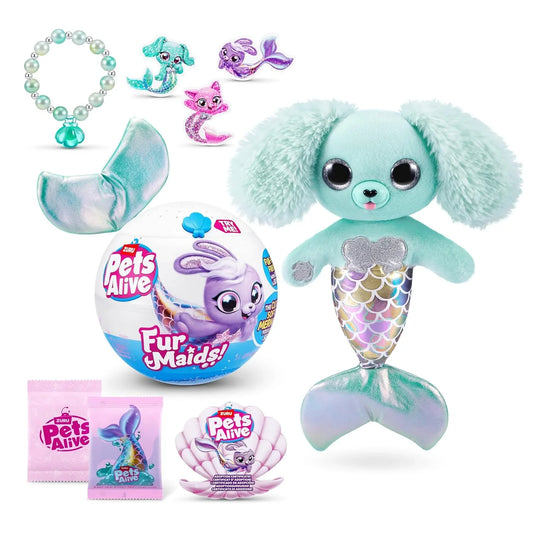 Pets Alive Furmaids by ZURU Mermaid Plush Interactive Light and Sound Girls Toy (Green Rabbit) - Jaiman Toys