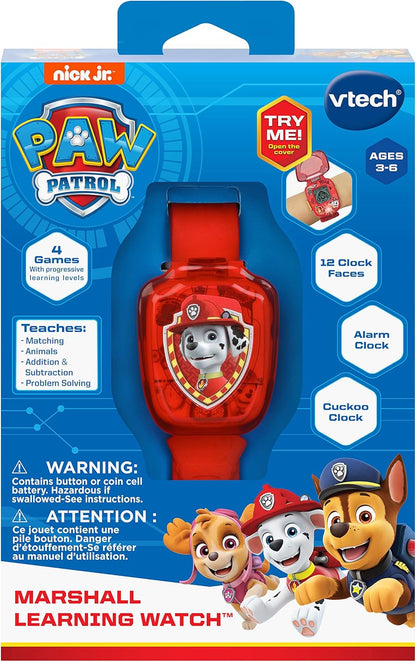 VTech PAW Patrol Marshall Learning Watch, Red | Interactive Educational Watch with 4 Learning Games, Alarm, Timer, Clock & Cuckoo Clock for Kids