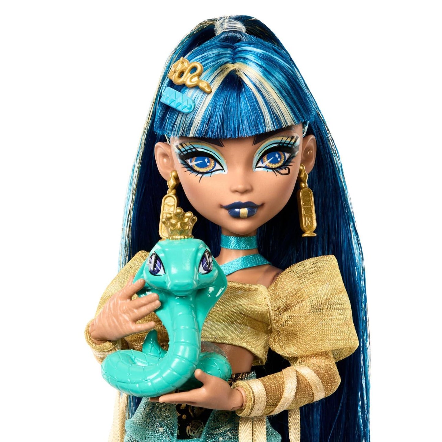 Monster High Cleo De Nile Doll – Golden Blouse & Layered Skirt | Includes Pet Cobra Hissette, Backpack & Accessories - Jaiman Toys
