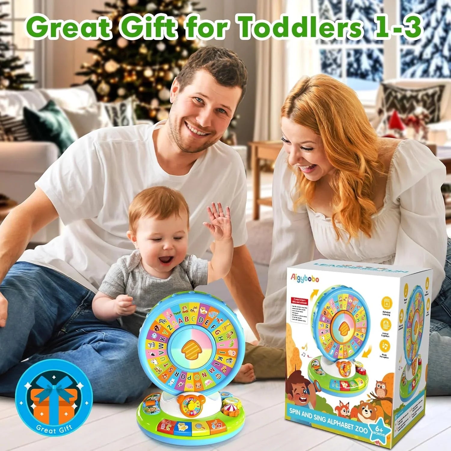 Musical Spin & Sing Alphabet Zoo Infant Toys– Interactive Learning Toy for Toddlers Ages 6–18 Months | Educational Gift for Baby Boys & Girls (1–3 Years) - Jaiman Toys