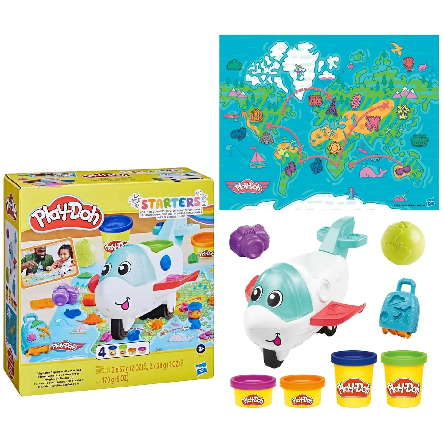 Play-Doh Flugi the Aeroplane Starter Kit – Creative Craft Set with 4 Play-Doh Tubs, Tools & Accessories for Kids - Jaiman Toys