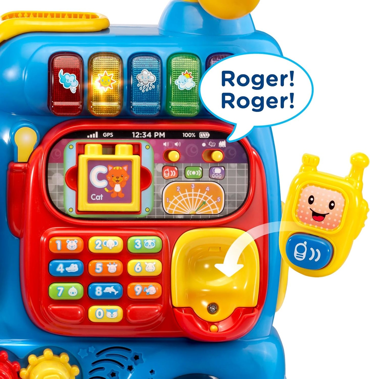 VTech Sit-to-Stand Ultimate Alphabet Train, Blue | Interactive Ride-On Learning Train with Alphabet Blocks, Music, Numbers, Phonics & Educational Activities for Toddlers