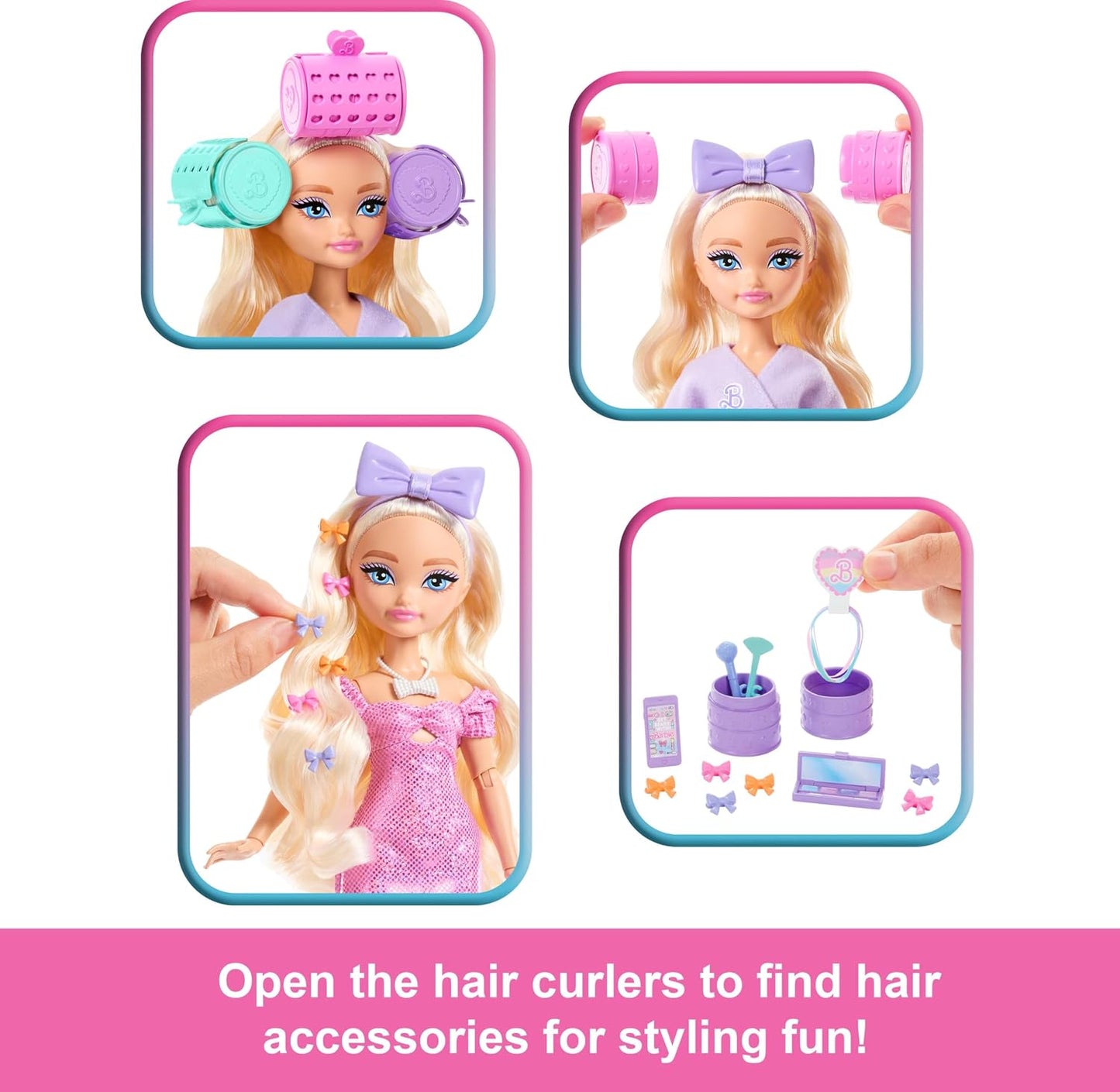 Barbie Dream Besties Malibu Doll Styling Playset | Blonde Fashion Doll with Beauty Accessories & Outfit Change | Mattel Toy for Kids 4+