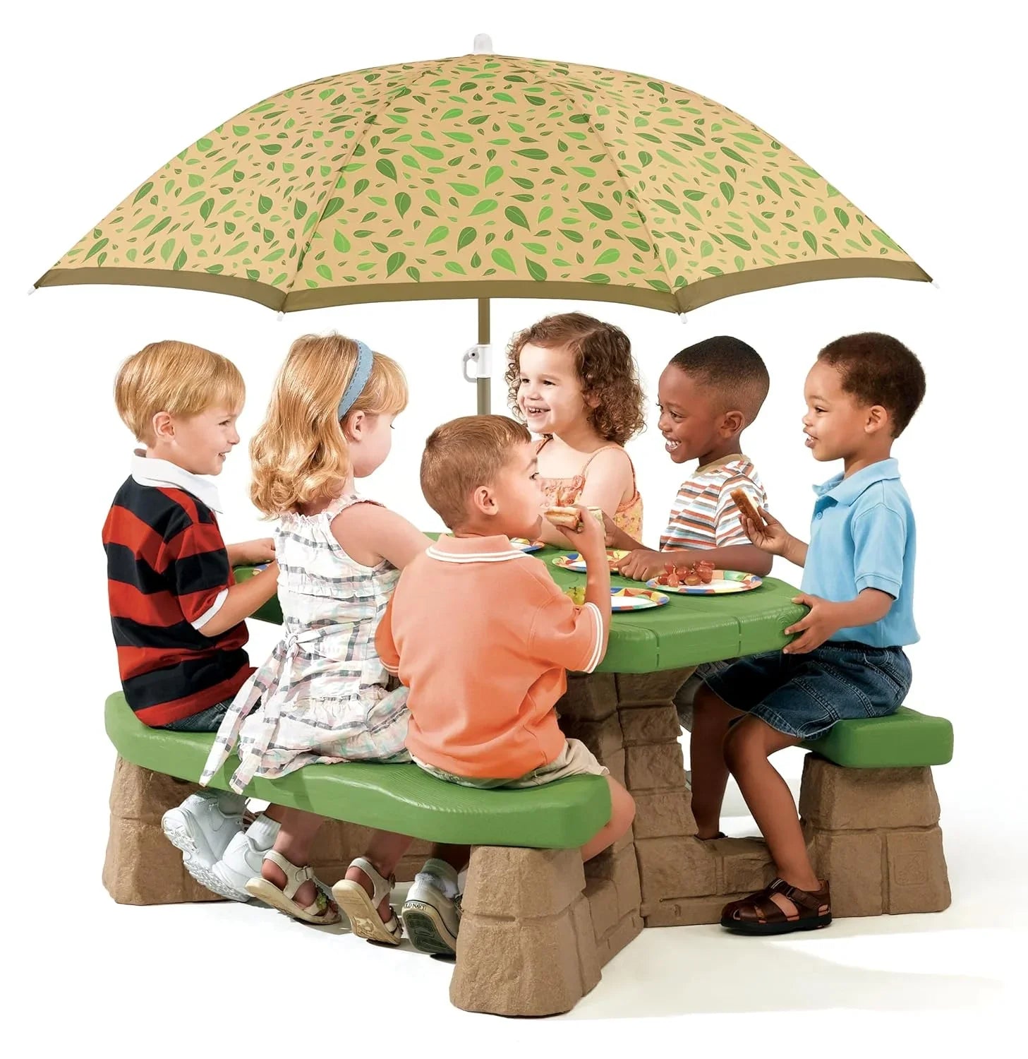 Step2 Naturally Playful Picnic Table with Umbrella – Kids Outdoor Play Table - Jaiman Toys