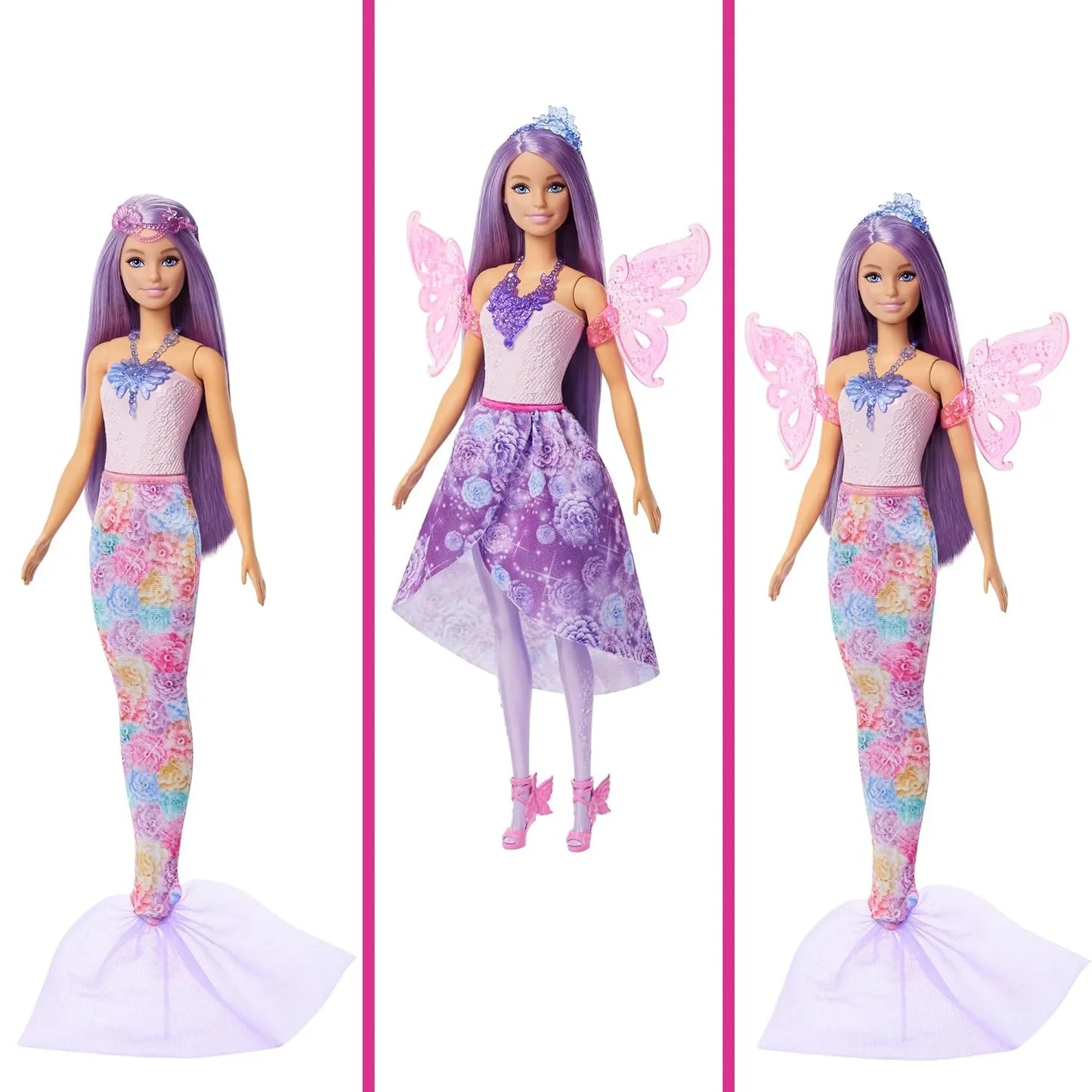 Barbie Doll with Clothes & Accessories | Fantasy Fashion Pack with Mermaid Tail, Fairy Wings, Shoes & Jewelry for 10+ Looks