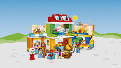 LEGO 10836 Duplo Town Square (98 Pcs) – Educational Building Blocks Set for Kids 2–5 Years