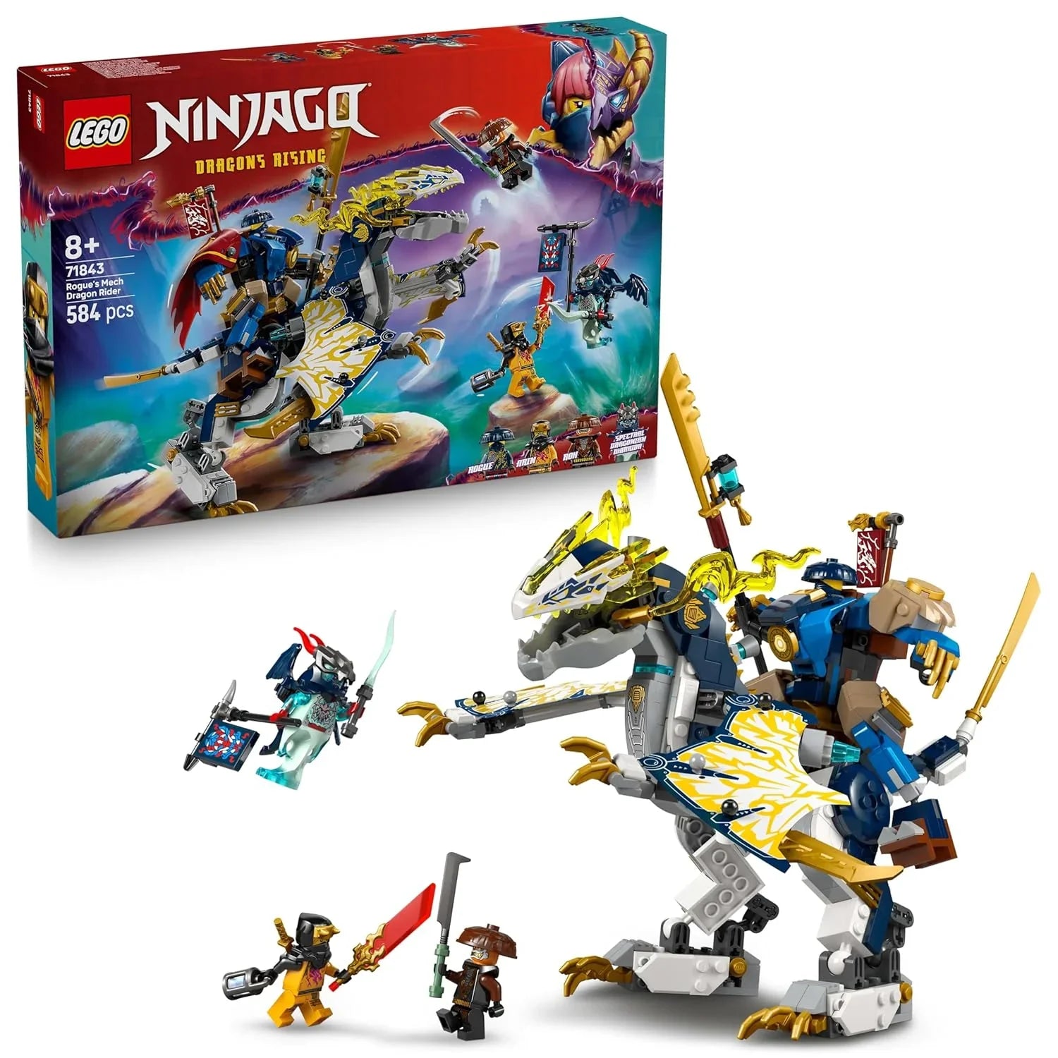 LEGO NINJAGO Rogues Mech Dragon Rider Ninja Toy 71843 Building Blocks Toys for 8+ Gift for Boys and Girls - Jaiman Toys