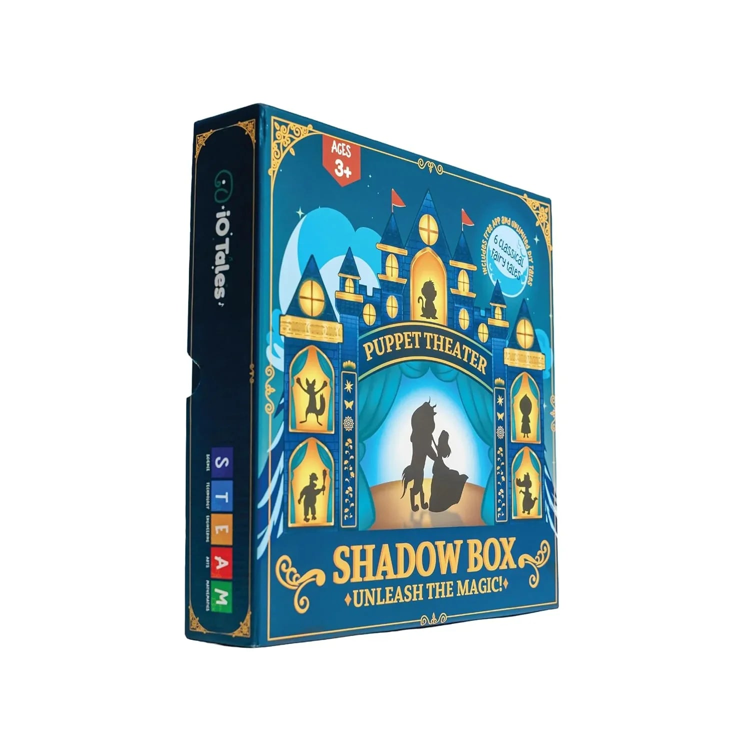 iO Tales Magical Shadow Puppetry Theater – 6 Fairy Tales, 30+ Puppets, Narration & Music (Ages 3–8) - Jaiman Toys