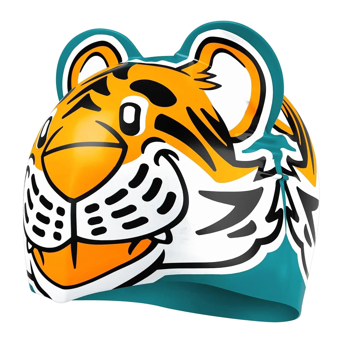 Speedo Unisex Kids Tiger Print Swim Cap for Tots - Boys and Girls - Orange & Green - Jaiman Toys