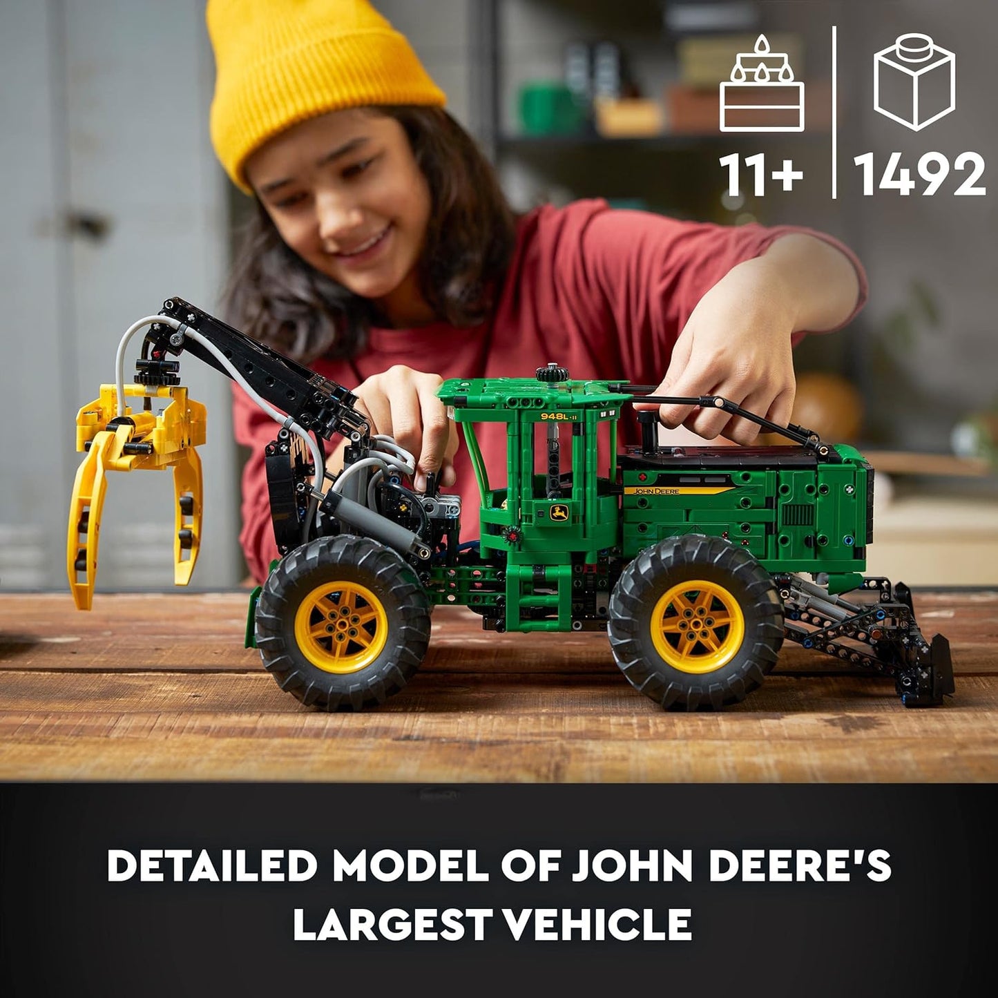 LEGO Technic John Deere 948L-II Skidder 42157 Building Toy Set (1,492 Pieces)
