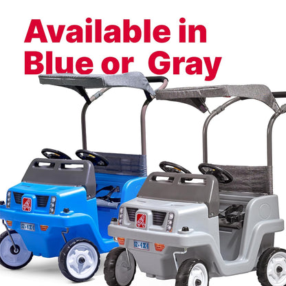 Step2 Side-by-Side Push Around SUV Ride-On Car for Kids | 2-Seater Push Car with Seat Belts, Dual Steering Wheels, Horns & Adjustable Canopy – Blue